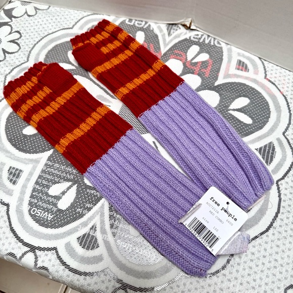 Free People Accessories - FREE PEOPLE ARM WARMERS FINGERLESS GLOVES CHUNKY KNIT LAVENDER RUST PUMPKIN NWT